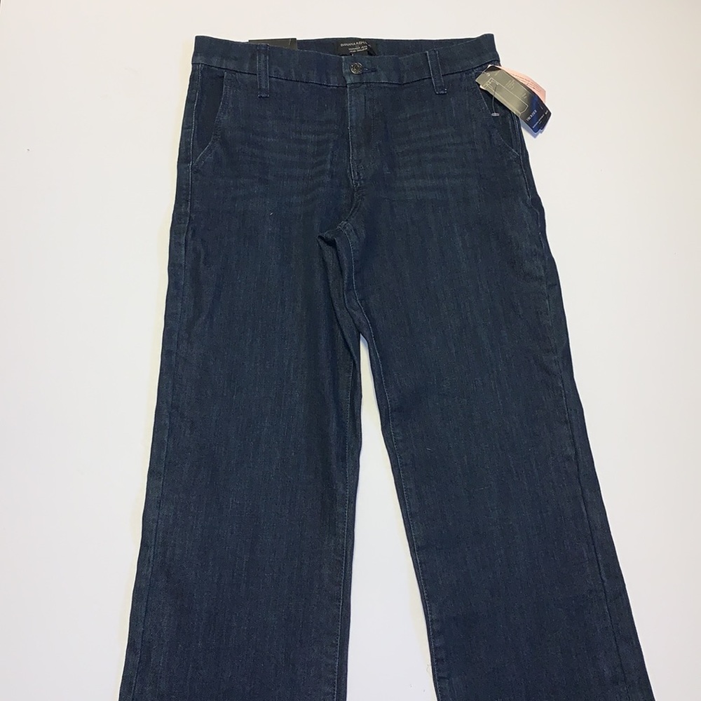 🆕 Banana Republic Dark Blue Trouser Jeans - Women’s Size 27P / 4P - Picture 2 of 7
